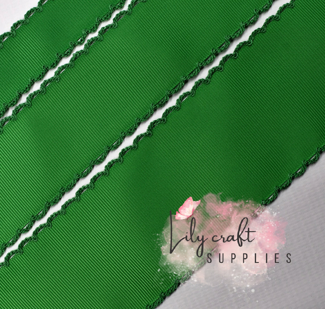 Emerald green with matching moonstitch