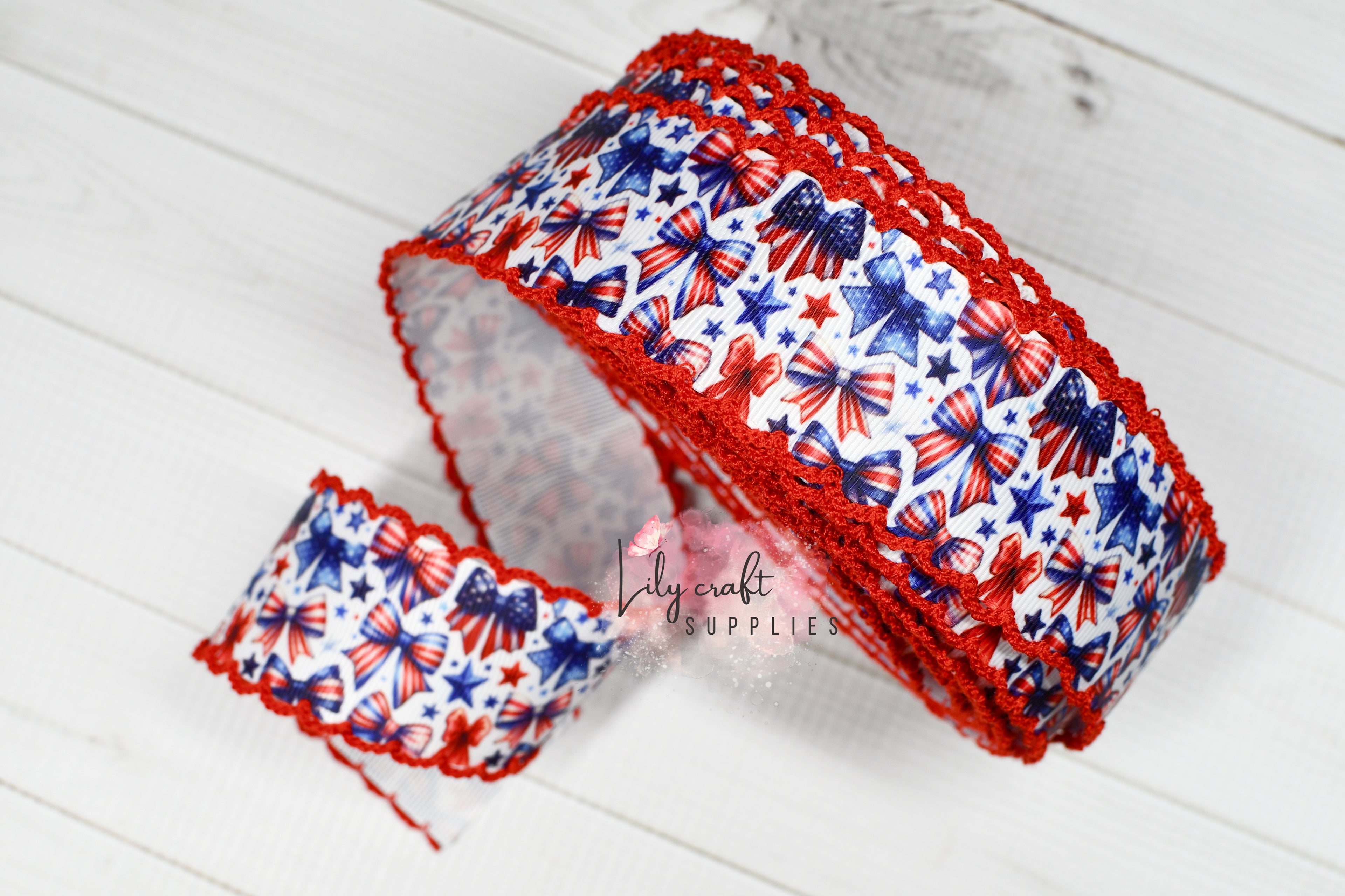 Bow style - 4th of July Moonstitch ribbon