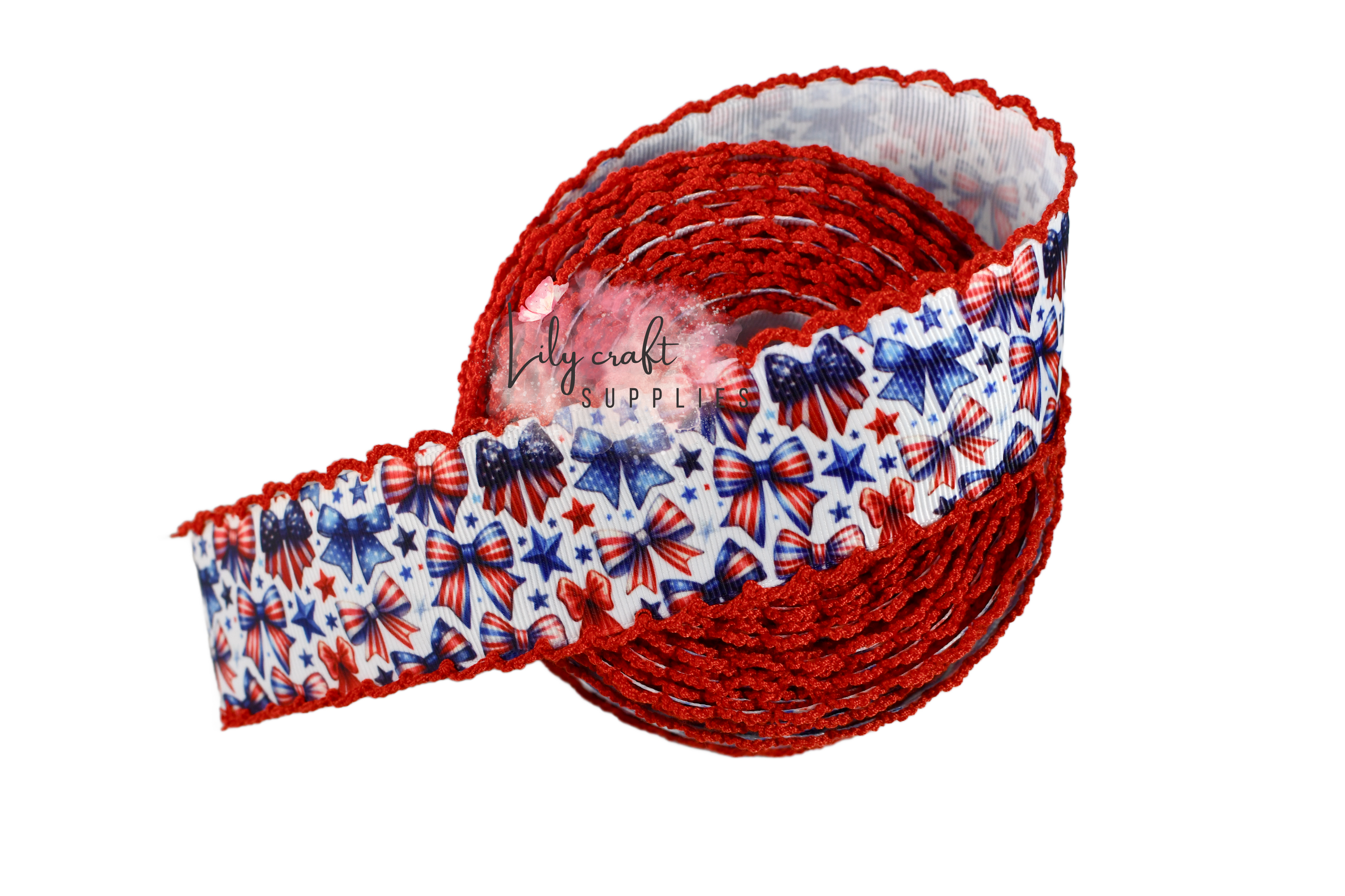 Bow style - 4th of July Moonstitch ribbon