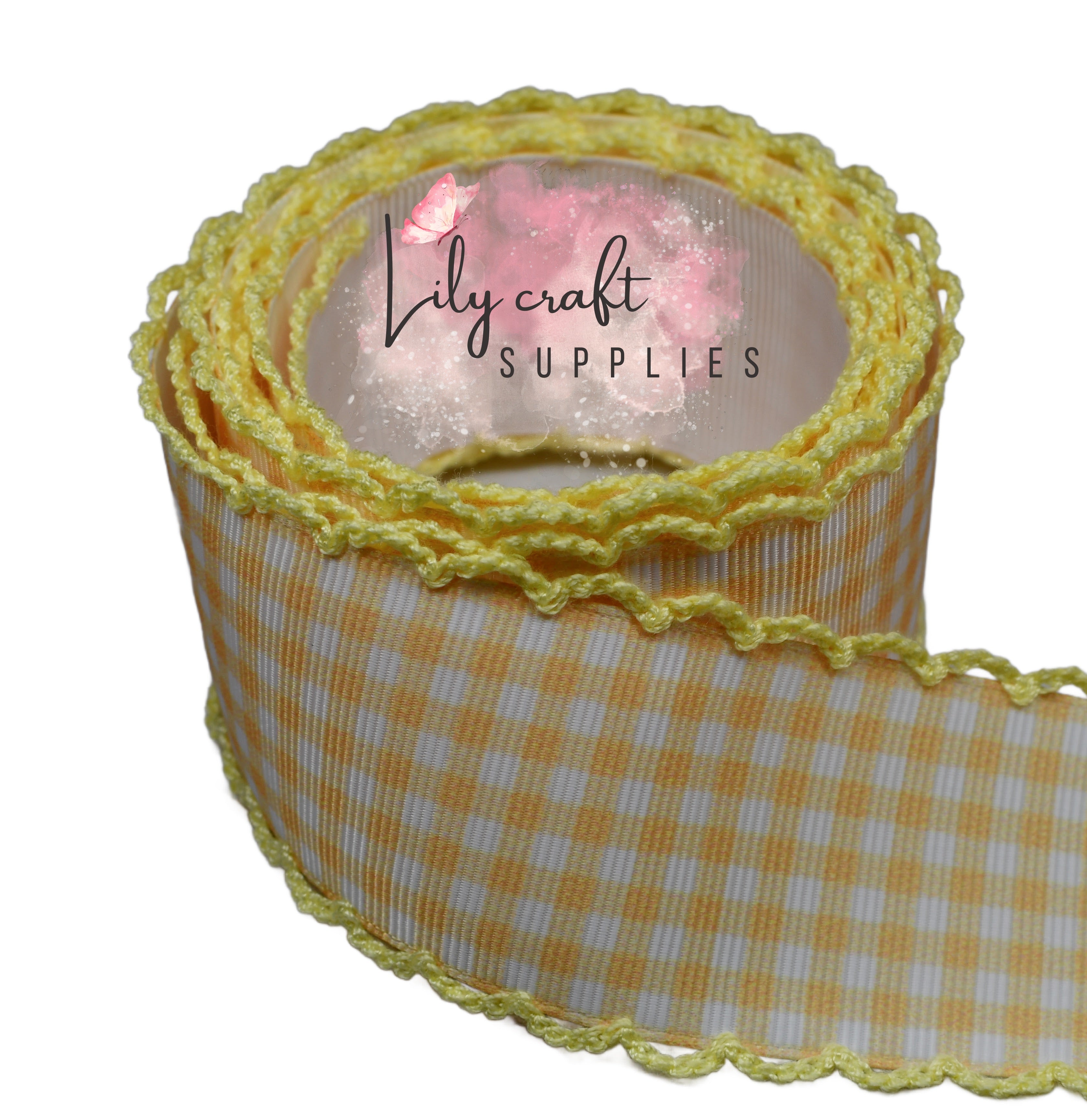 Yellow gingham moonstitch