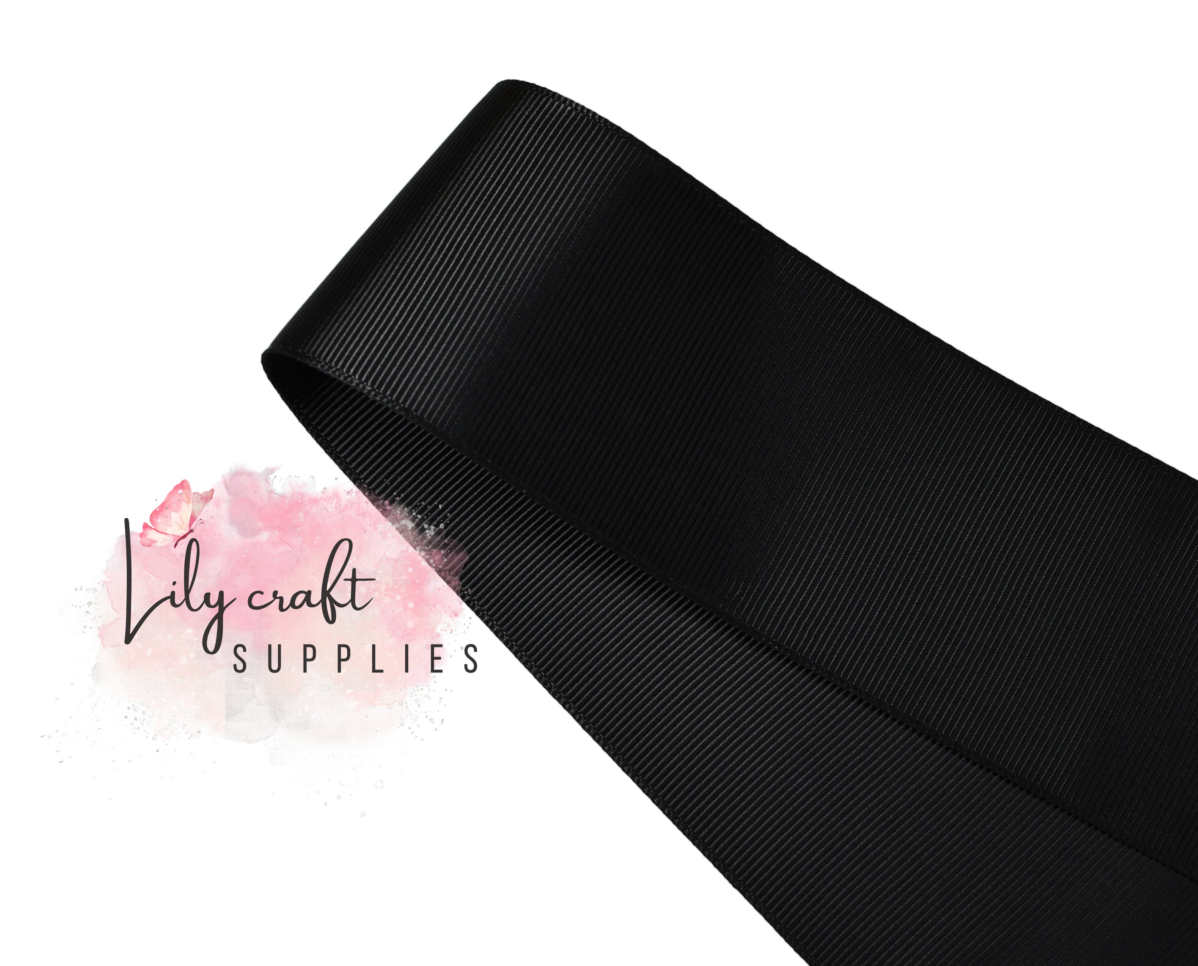 7/8-3" Black Solid grosgrain