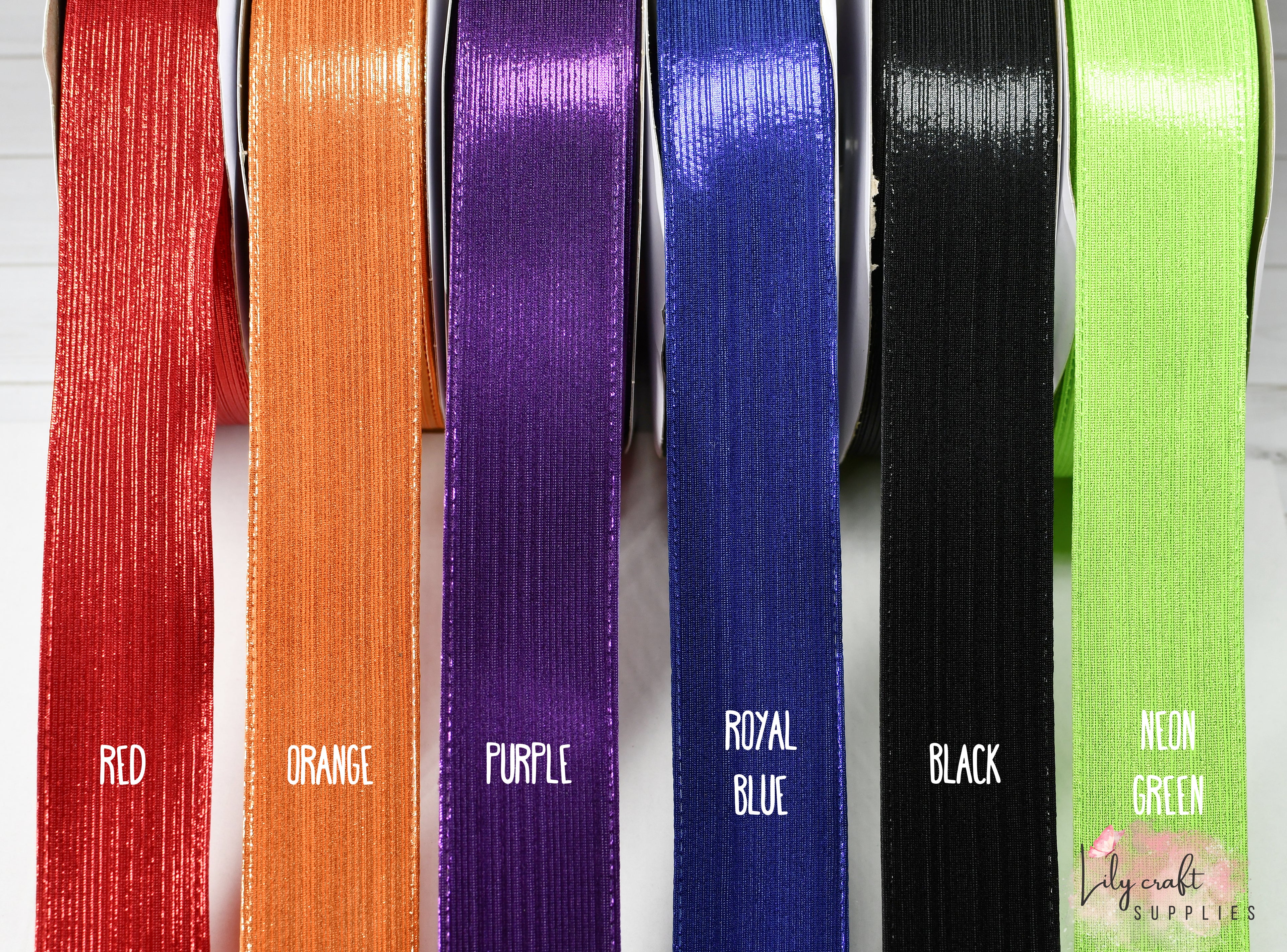 Shiny fabric ribbon
