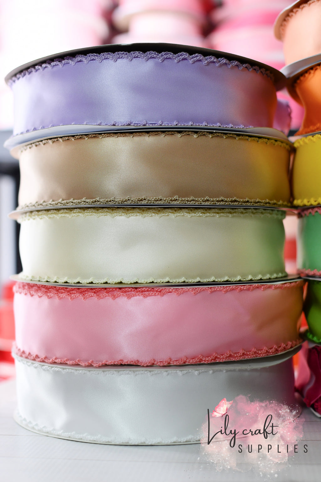 2.25 inches Solid color Satin Moonstich