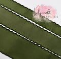 Moss with matching moonstitch -Grosgrain