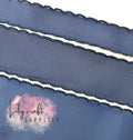 7/8”, 1.5”, 2”, 2.25”, 3” French blue with matching moonstitch -Grosgrain