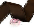 Brown lace scalloped