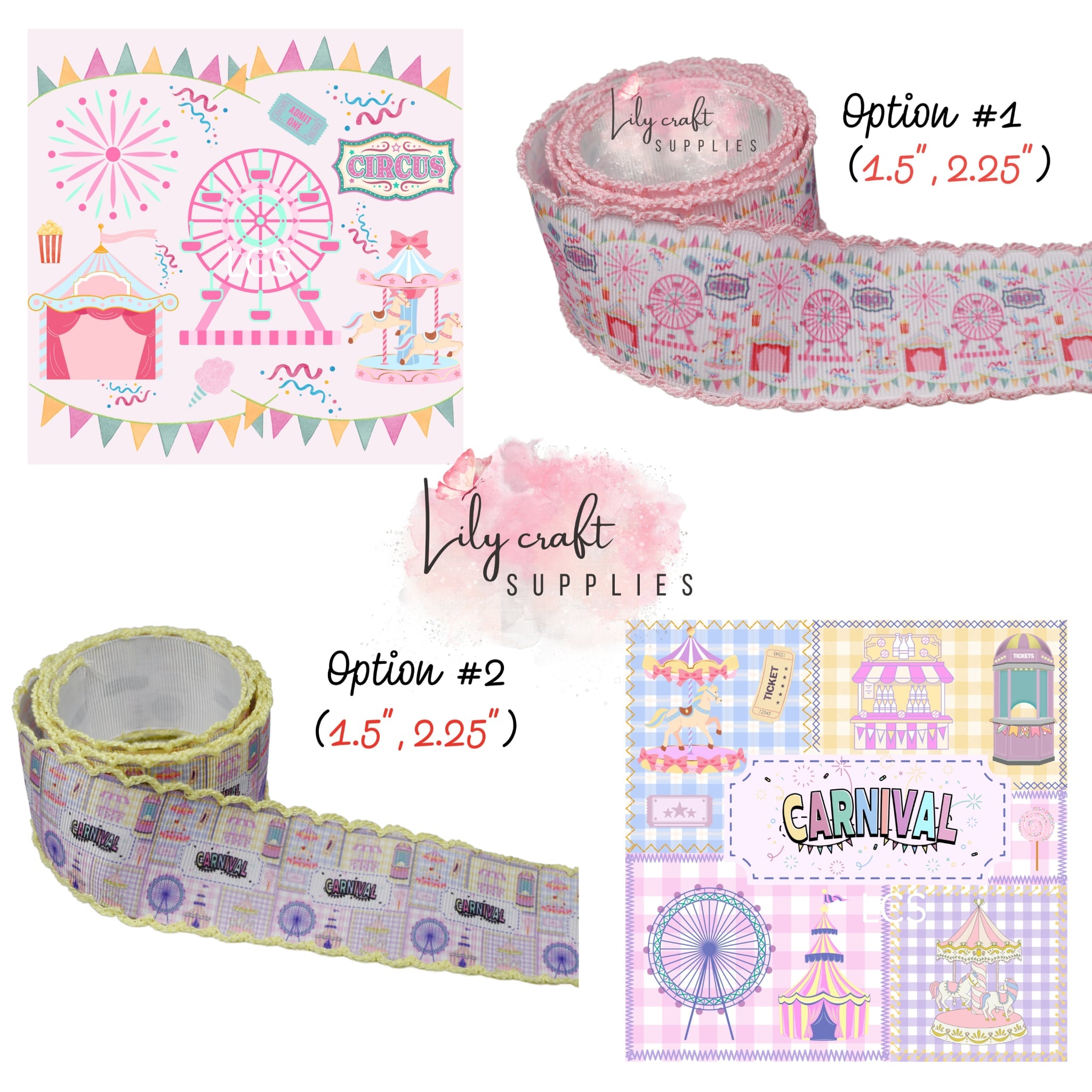 Carnival/Circus moosntitch yellow - LCS Exclusive ribbon (Copy)
