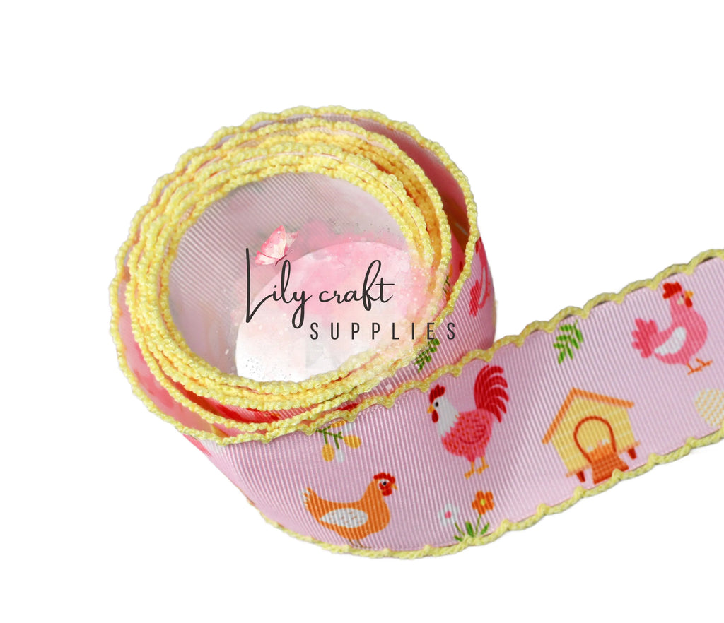 Chicken print -pink moonstitch