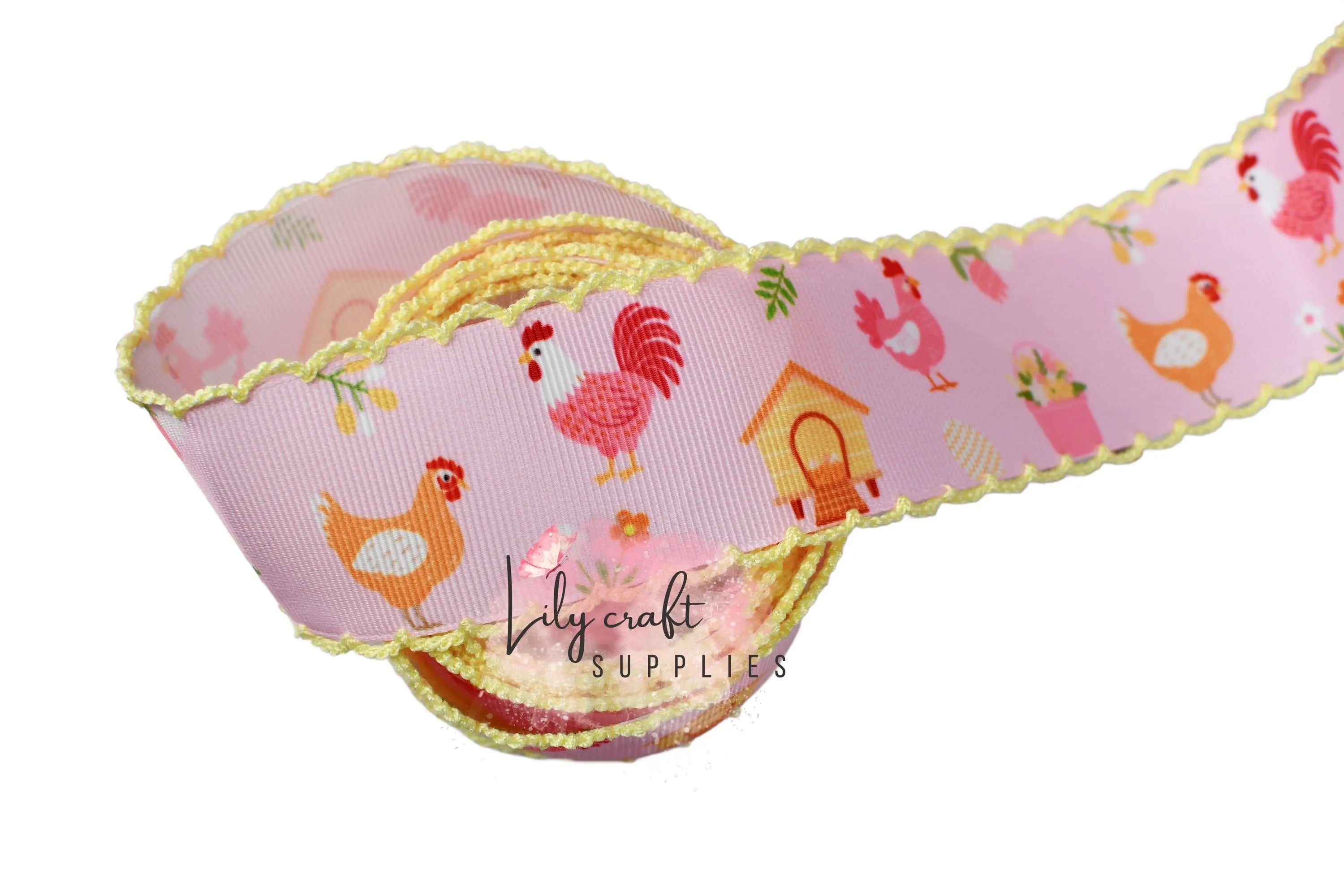 Chicken print -pink moonstitch